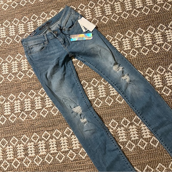 NWT Pacsun 5 Skinniest Sparkle Distressed Denim - Picture 4 of 7